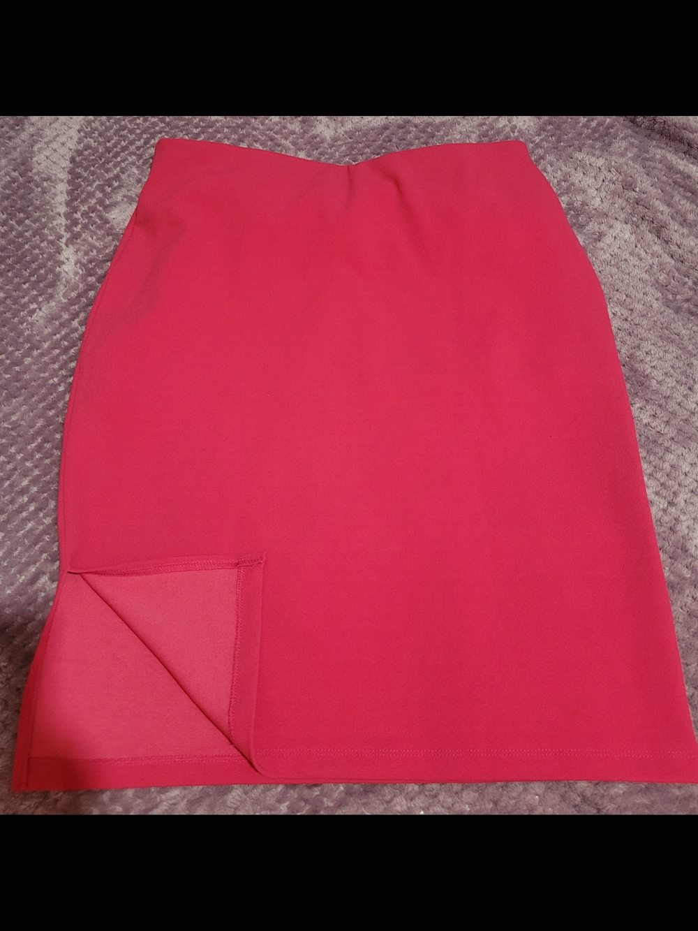 High-Waist Raspberry Pink Pencil Skirt - Picture 3 of 3